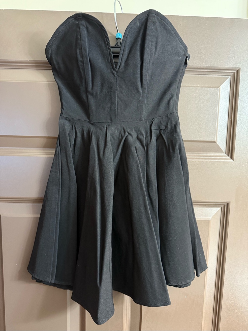 Nasty Gal Black Strapless Sweetheart Fit-and-Flare Dress